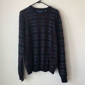 Perry Ellis Wool Plaid Crewneck Sweater XL